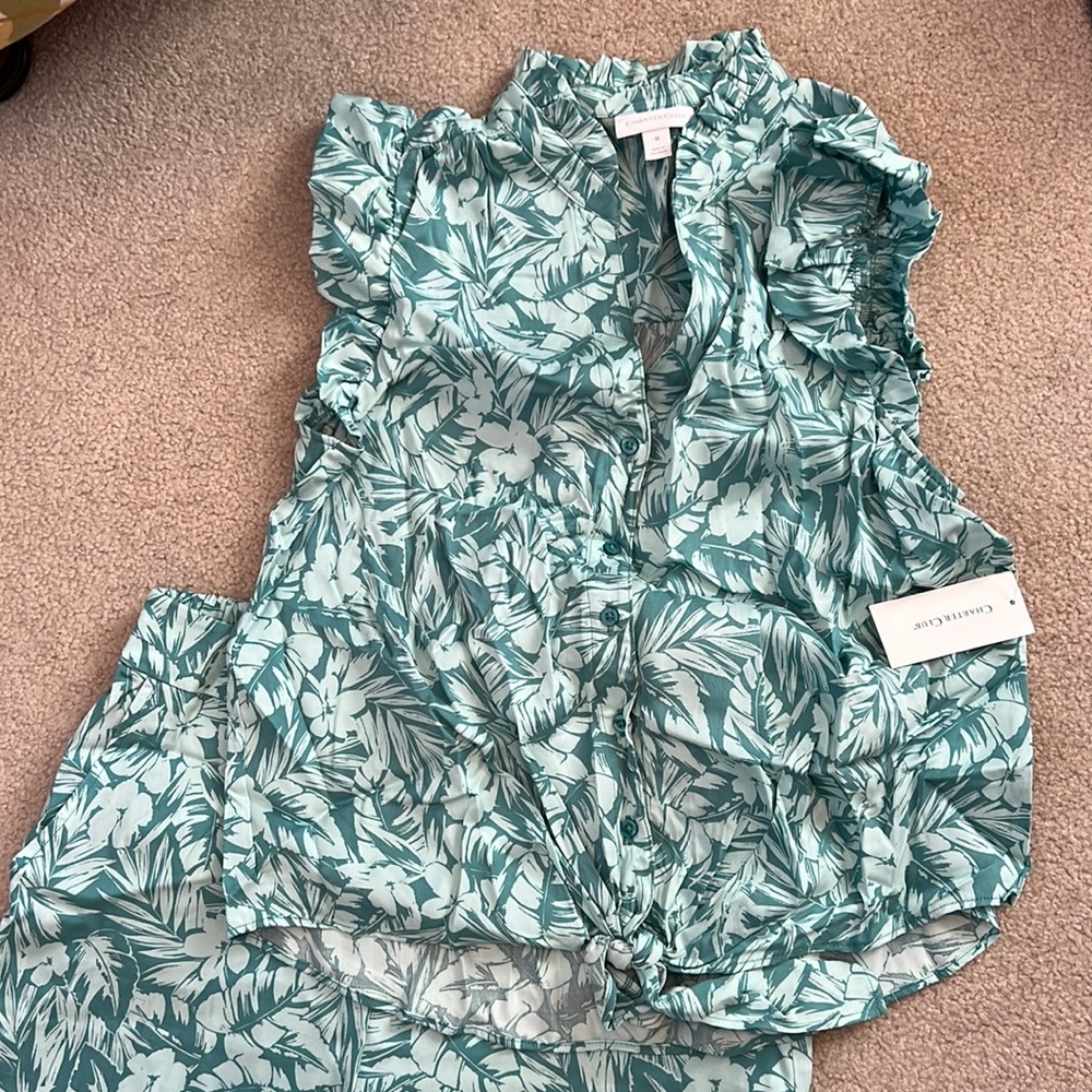 NWT Charter club Hawaiian print set